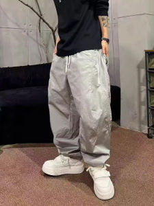 Quần Dài Ống Rộng Có Dây Rút Mùa Thu 2025 Quần Dài Thường Ngày Cho Nam Quần Dài Cotton Dáng Rộng Có Nhiều Túi Nối Dài Theo Phong Cách Đường Phố