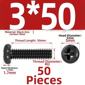 TIANZHUOJINSHU | Hardened Black Oxide Crosshead Small Screws