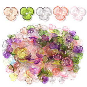 100pcs/lot Colored Flower Bead Caps Loose Spacer Resin Beads For Jewelry Making DIY Handmade Necklace Bracelet Decor Accessories