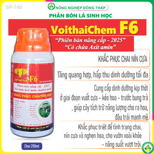 Phân bón sinh học VoiThaiChem F6 – Phiên Bản Nâng Cấp 2025 – Có Chứa Axit Amin – Khắc Phục Chai Nín Cựa (Chai 250ml)