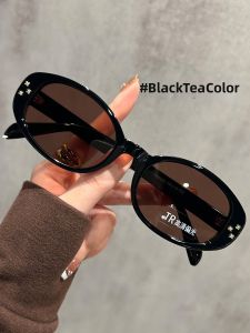 Schever | Elegant Starlit Design Brown Sunglasses Oval Frame Polarized UV Protection