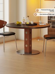 Pashaman | Vintage Metal Leg Round Dining Table