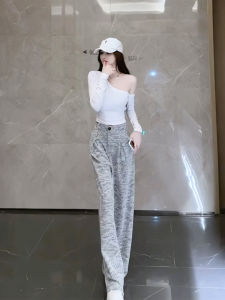 เสื้อยืดแขนกุดคอตุ่มสไตล์ฝรั่งเศสสำหรับผู้หญิง ทรงเข้ารูป แขนยาว ทรงเข้ารูป ทรงเข้ารูป เสื้อผ้าทำงานสไตล์เกาหลี