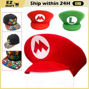 【Fast Shipping】 Super Mario Hat Printing Anime Figures Sun Peaked Baseball Cap Breathable Mesh Cap Outdoor Sunhat Hip Hop Fashion Headdress Gift