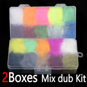 1/2Box 8cm Long Ice Dubbing Kit Hare Dubbing Set Fly Tying Material For Nymph Wet Flies Streamer Minnow Trout Bass Fishing Lure