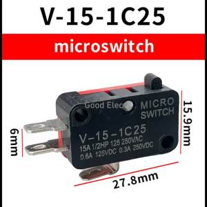 (Ce14)5Pcs Micro Switch V-15-1C25 Limit Switch 1NO 1NC 125V/250V 16A Microwave Oven Door Arcade Push Button Switch Micro Switch