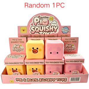 Schylling | New Trending Square Big Eye Sausage Lip Pig Duck Squeeze Toy Stress Relief Sensory Fidget Toy