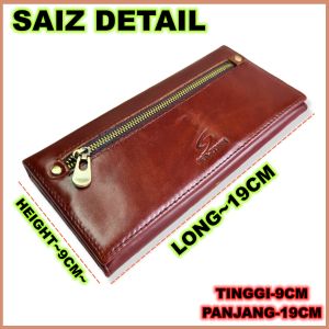 SEAZONN Soft Genuine Leather Women Zipper Long Wallet Vintage Wallets Coin Purse Women DOMPET PANJANG WANITA KULIT LEMBU ASLI COW LEATHER LONG WALLET READY STOCK IN MALAYSIA