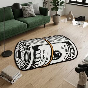VIKAMA “Banknote Roll” Shaped Doormat Trendy Cool Non-Slip Entryway Rug Money Print Hallway Bathroom Mat Novelty Home Decor
