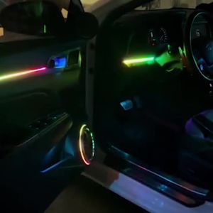 6/10/14/18in1 Smoke Matt Black LED Symphony Ambient Light Hidden Acrylic Strip For Car Interior Decoration 213 Color APP Control
