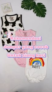 Jumper Bayi Kutung Tanpa Lengan Motif Fashion