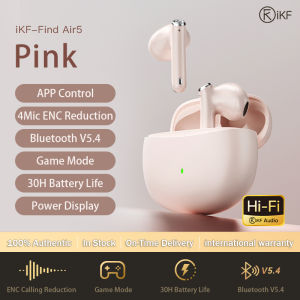 iKF ค้นหาหูฟังบลูทู ธ Air5 การตัดเสียงรบกวนแบบไร้สายเสียงไฮไฟคู่โฮสต์บลูทู ธ V5.330 ชั่วโมงของการออกกําลังกายและเวลาเล่นที่ยั่งยืนหูฟังอินเอียร์สแตนด์บายยาวพิเศษ
