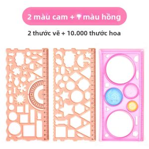 MONLEYTA | Bộ đồ dùng học tập đa năng cho học sinh tiểu học Bộ đồ dùng vẽ hình học mềm có thể cắt rỗng Đồ dùng văn phòng phẩm