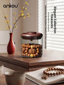 Ankou | Airtight Storage Display Bottle For Prayer Beads Walnut Glass