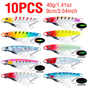 AKAKUMA | Sinking Metal Jig Fishing Lure 20g-60g Luminous UV Coating Hard Bait with Sharp Assist Hook for Sea Fishing Tenggiri GT