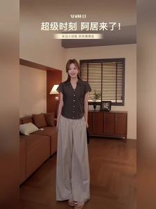 Áo Sơ Mi Nữ Kiểu Pháp Đơn Giản Ôm Body Cổ Dài Thoáng Khí