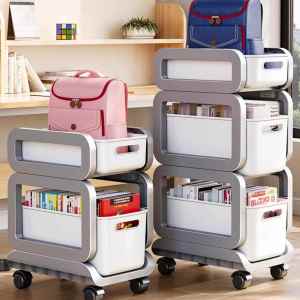 Multi-level Book and Backpack Storage Rack