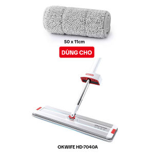 Bông lau nhà thay thế PJ-7040A-PTB 50x11cm microfiber 3 lớp dùng cho cây OKwife HD-7040A