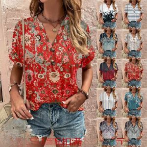 Large Size 3XL Summer Womens Top Short Sleeve Fashionable Shirt for Young Adults 18-24 Years Old Summer Collection 2023
