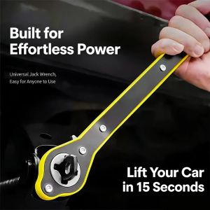 Effortless wrench car mounted hand cranked jack car tire changing tool for small cars hydraulic horizontal jack