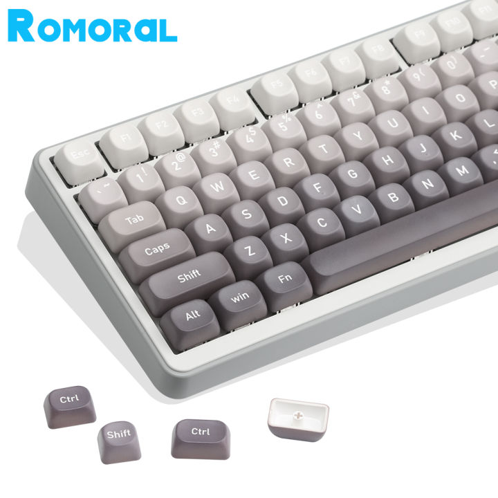 Gray Gradient Contour Keycaps NEW MOA Keycaps Gradient Grey PBT Keycaps 5-Sided Sublimat Keycaps 134 ...