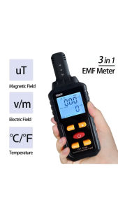 KING OPIYUM Alat Deteksi Radiasi Elektromagnetik 3in1 EMF Detector Portable free baterai 3 pcs -