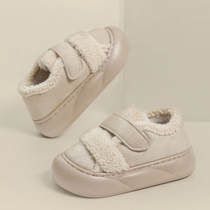 Dép Đi Trong Nhà Mùa Thu Đông Đế Dày Lót Lông Cừu Đế EVA Đế Ngoài Bằng Cao Su Thoải Mái Thoáng Khí Cho Bà Bầu