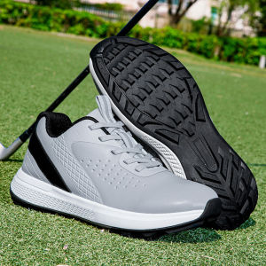 New Golf Mens Sneakers Microfiber Leather Shoes Waterproof Fixed Nails Non-Slip Outdoor Sports Shoes Mens Formal Leather Shoes