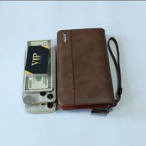 สไตล์ใหม่ วินเทจ ธุรกิจ กระเป๋าสตางค์ผู้ชาย กระเป๋าโทรศัพท์มือถือ ช่องเสียบการ์ดหลาย กระเป๋าสตางค์