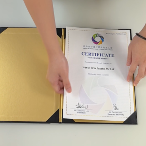 Gold Certificate Holder (hardcase) Premium Quality 2.5m thickness good to fit A4 various colour options to print logo available.