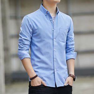 Áo Sơ Mi Nam Dài Tay Oxford Cotton Nguyên Chất Mùa Thu Thường Ngày Rộng Rãi Thoải Mái Thời Trang Áo Khoác Hợp Thời Trang