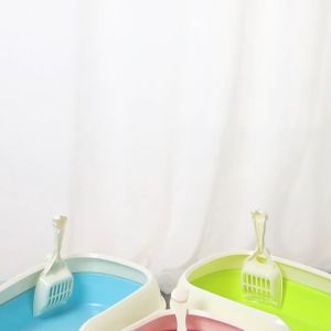 Khay đựng cát vệ sinh cho mèo DACOTE chất liệu nhựa mềm chống vỡ làm chậu cát mèo tặng xẻng tiện lợi