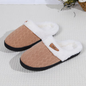 Platform Fluffy Slippers Women House Plush Fashion Designer Winter Shoes Ladies Flats Warm Home Casual Footwear Elegant Big Size
