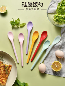 Thìa Silicon Cấp Thực Phẩm Dài Tay Cầm Dùng Để Ăn Cơm Và Súp Cho Trẻ Em Và Người Lớn Thìa Chống Dính Chịu Nhiệt Độ Cao