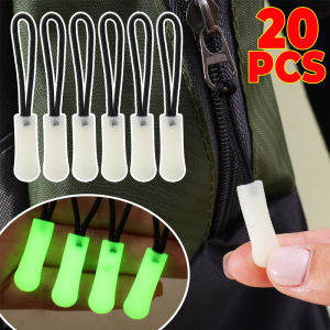 20PCS Luminous Zipper Pull Kit Markers Glow in The Dark Night for Coat Jacket Rucksacks Tent Zippers Outdoor Rucksack Handbag