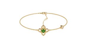 ALUXE Tsavorite 10K Gold K Gold Bracelet Golden Hollow Disney Aladdin Series BRDA003