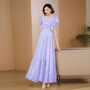 Summer 2024 White Embroidered Chiffon Dress Elegant Simple Long Sleeve Multi-piece Set Fashionable Fashionable