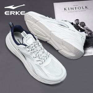 Erke Mens Running Shoes Breathable Mesh Thick Bottom Heightening Sports Shoes Summer New Style Dad Sneakers Lightweight EVA Outsole