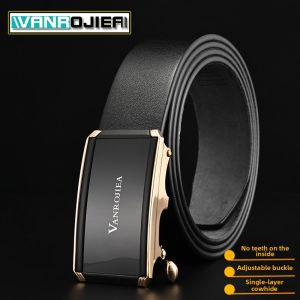 Inner Buckle Auto-lock No-hole Leather Men Belt