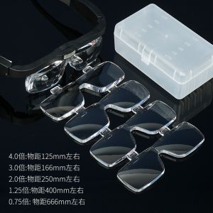 Bester Head-Mounted Magnifying Glass with Light Charging Digital Repair Watch Dedicated Elderly Reading HD Road Board Flower Glasses