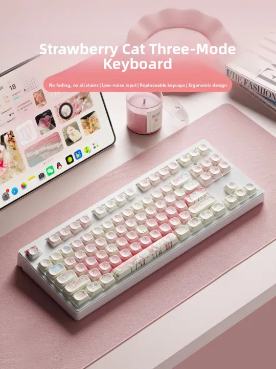 EWEADN | Cute Office and Gaming Wireless Mechanical Keyboard