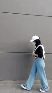 Celana Kulot Jeans Pinggang Karet: Celana Panjang Wanita