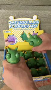 [SG Stock] Funny Eyeball Burst Squeeze Toy Green Eye Caterpillar Pinch Toys Adult Kids Stress Relief Fidget Creative Decompression Toy Kids Gift