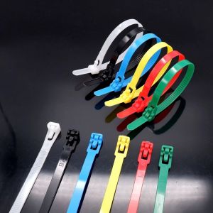 100Pcs/set 200*5mm Nylon Releasable Cable Ties Self-locking Reusable Colored Plastic Nylon Cable Tie Releasable Fastening Ring Industrial Cable Tie