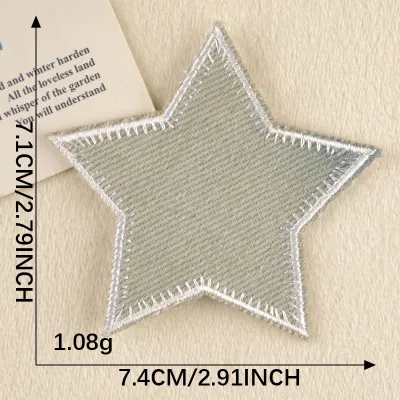 Iron-On Denim Star Embroidery Patches Self-Adhesive Clothing Accessories DIY Bag Fabric Stickers Home Sewing Materials