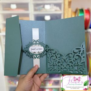 5x7inches (5r) Larah Trifold Design Invitation Cover for Wedding/Birthday/Debut