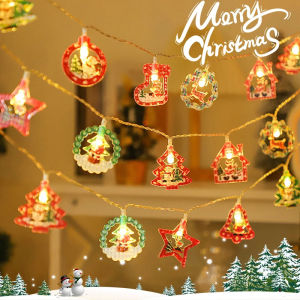 🎄🎅Cartoon Christmas String Lights DIY Santa Claus Snowman Elk Light Battery Powered Christmas Home Outdoor Bar Party Decoration