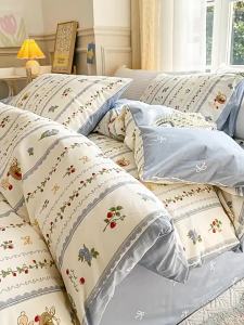 Kiss Dear | Bộ Drap Giường Bốn Mảnh Cotton Sạch Tươi Mới