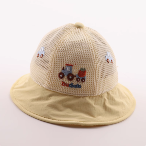 Baby Sun Protection Hat Summer Lightweight Boys Fishing Cap Wide Brim Casual Cotton Blend Fabric round Top Childrens Sunshade