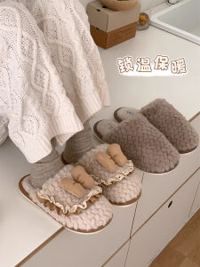 Dép Bông Mùa Đông Cho Trẻ Em Có Nơ Nhung Ấm Áp Cho Nam Và Nữ Đi Trong Nhà Chống Trượt Dép Đi Trong Nhà Cho Cặp Đôi